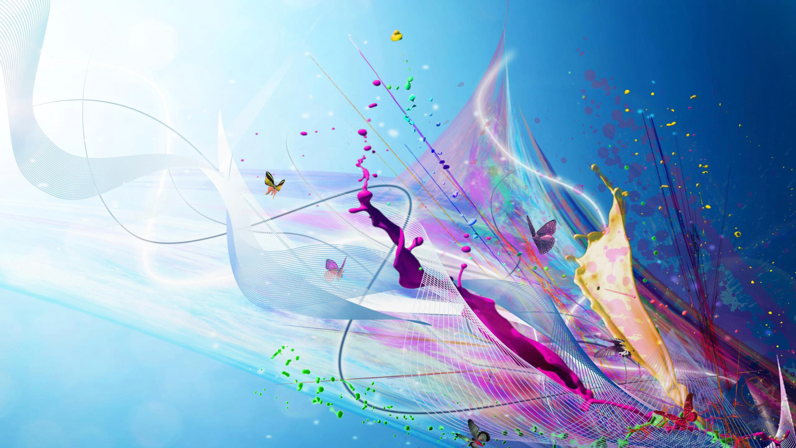 Абстрактный узор и бабочки