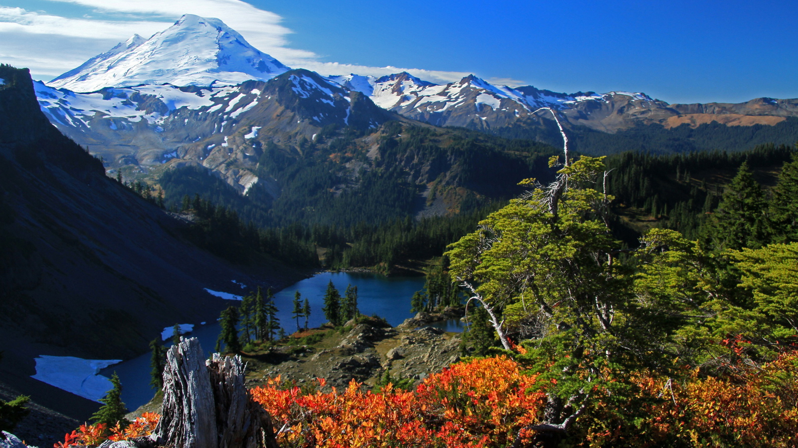 Горы и озеро