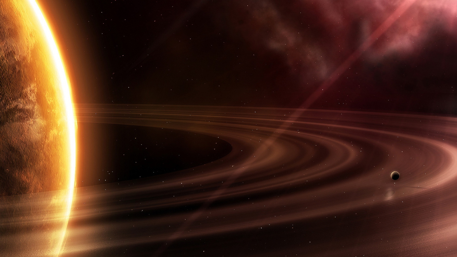 Огромная планета с кольцами