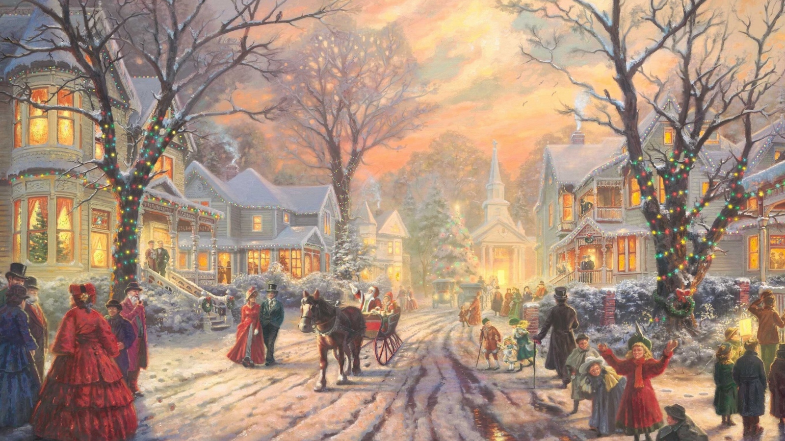 Празднование Рождества в городе