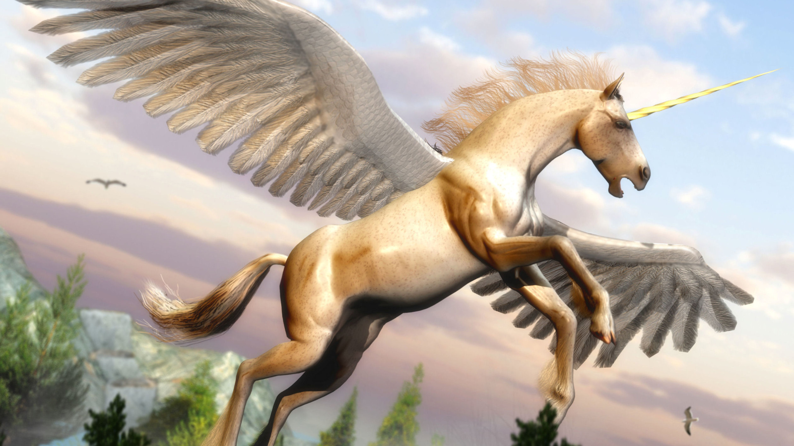 Лошадь с рогом и крыльями