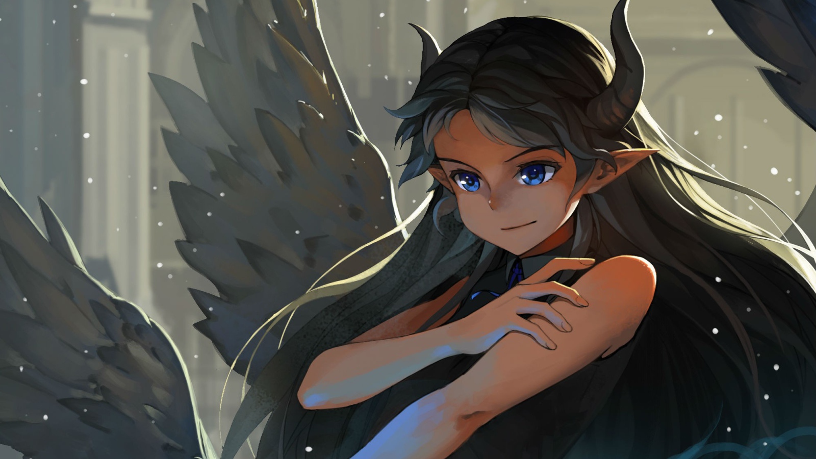 Аниме девочка с рогами