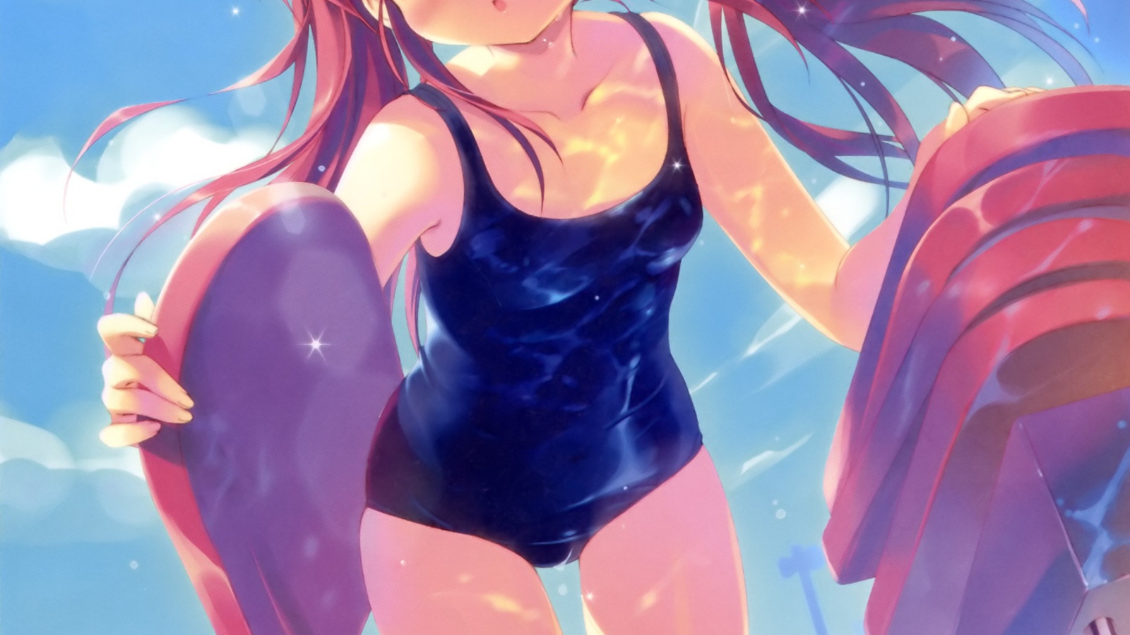 Девочка идет купаться