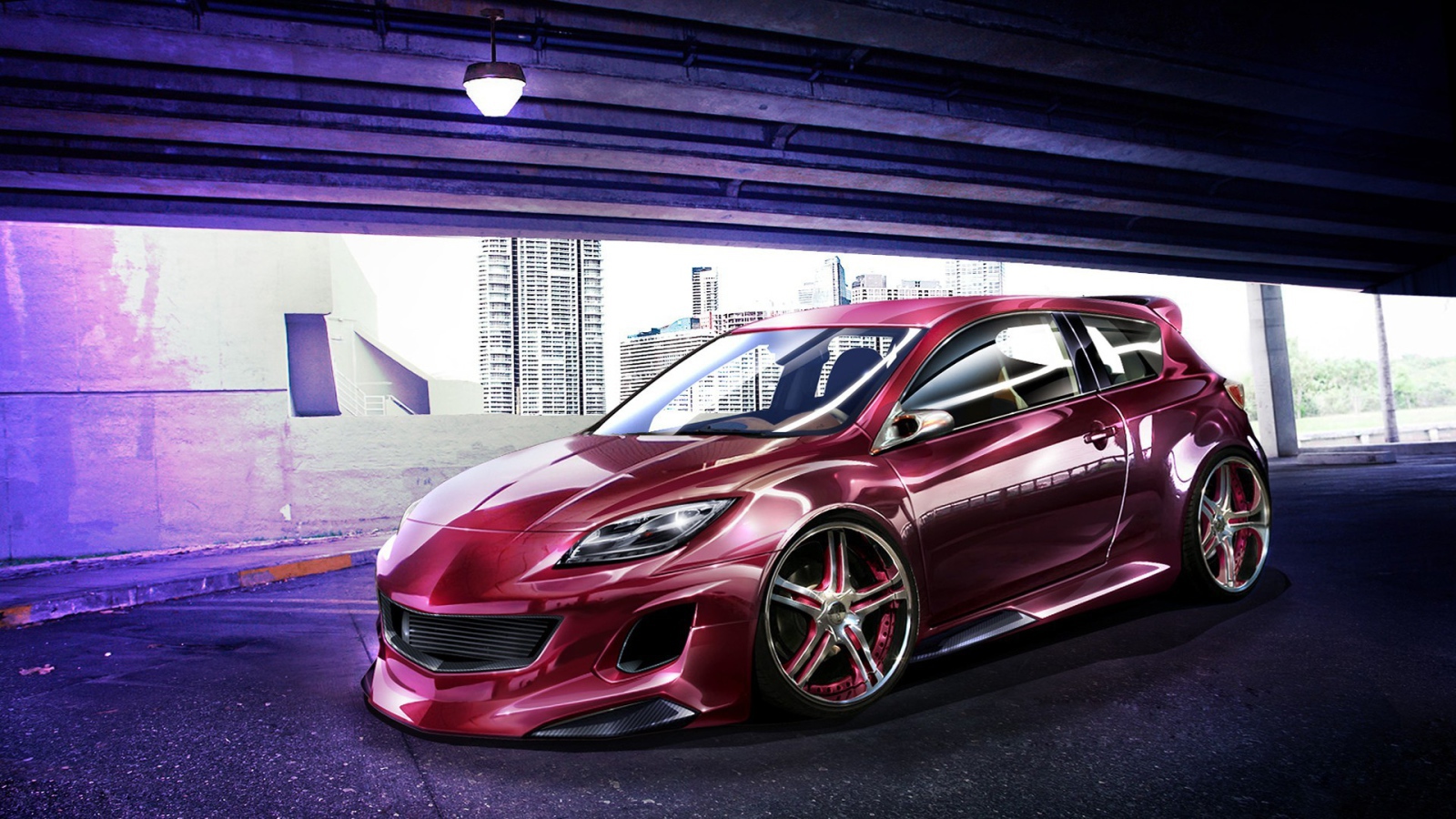 Розовый автомобиль