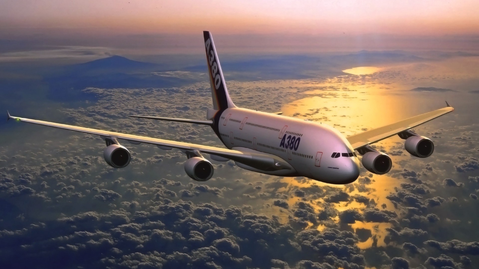 Полет Самолета на закате