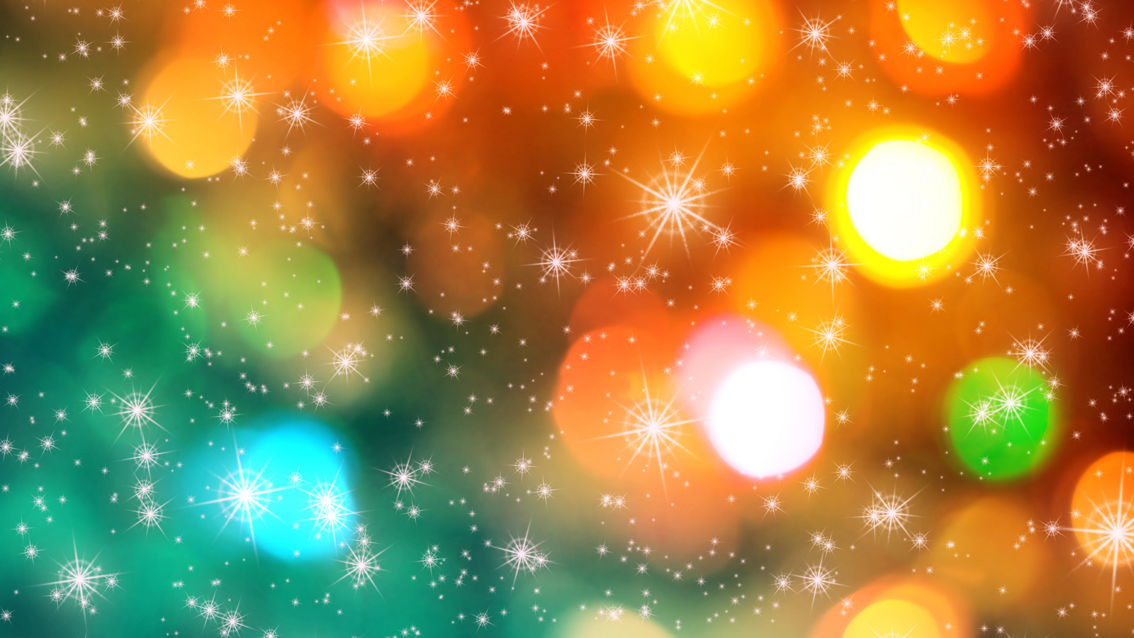 Яркие огни на разноцветном фоне на рождество