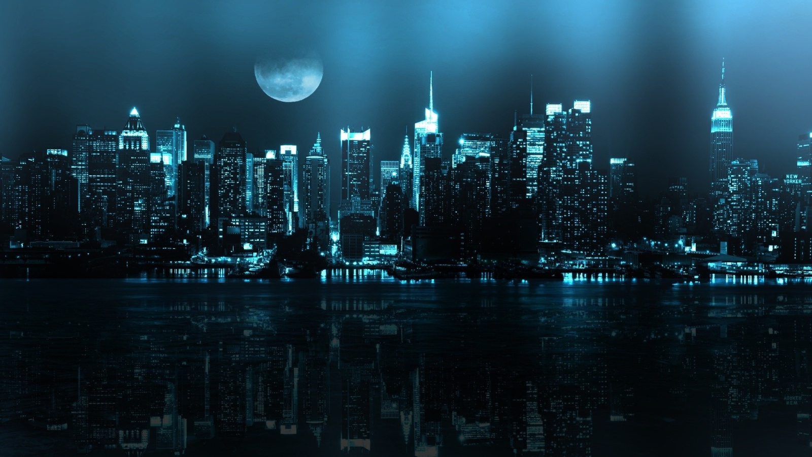 Луна над ночным городом