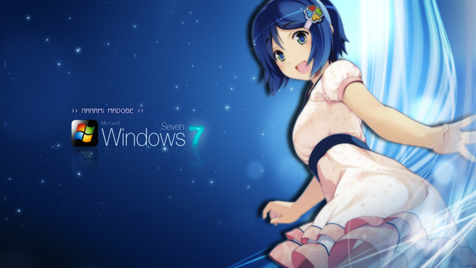 Girl opens Windows 7
