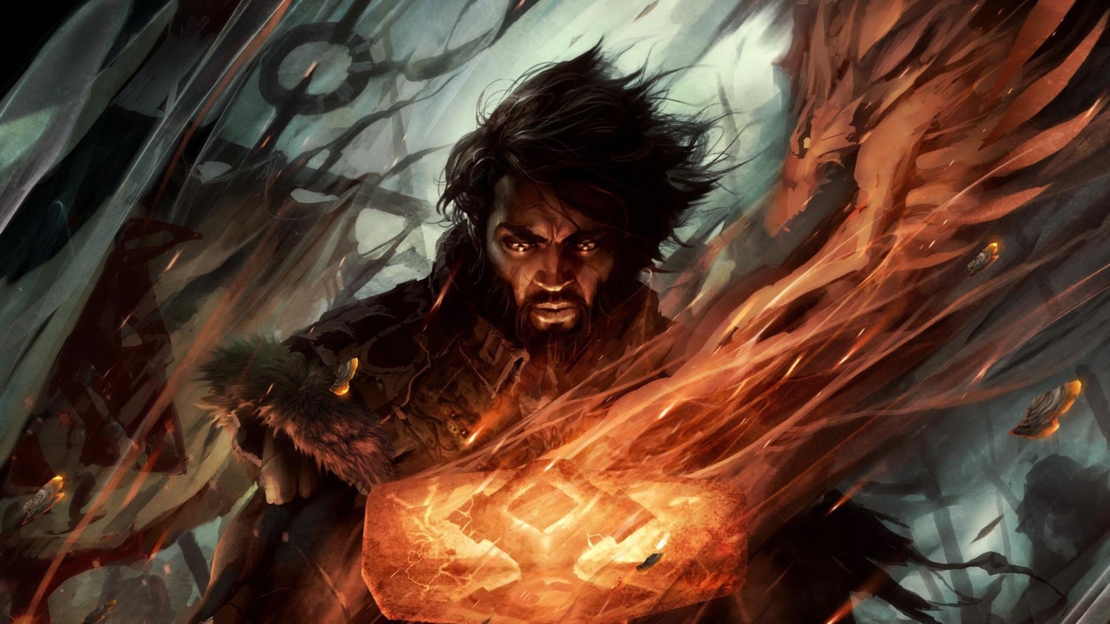 Человек с огненным молотом