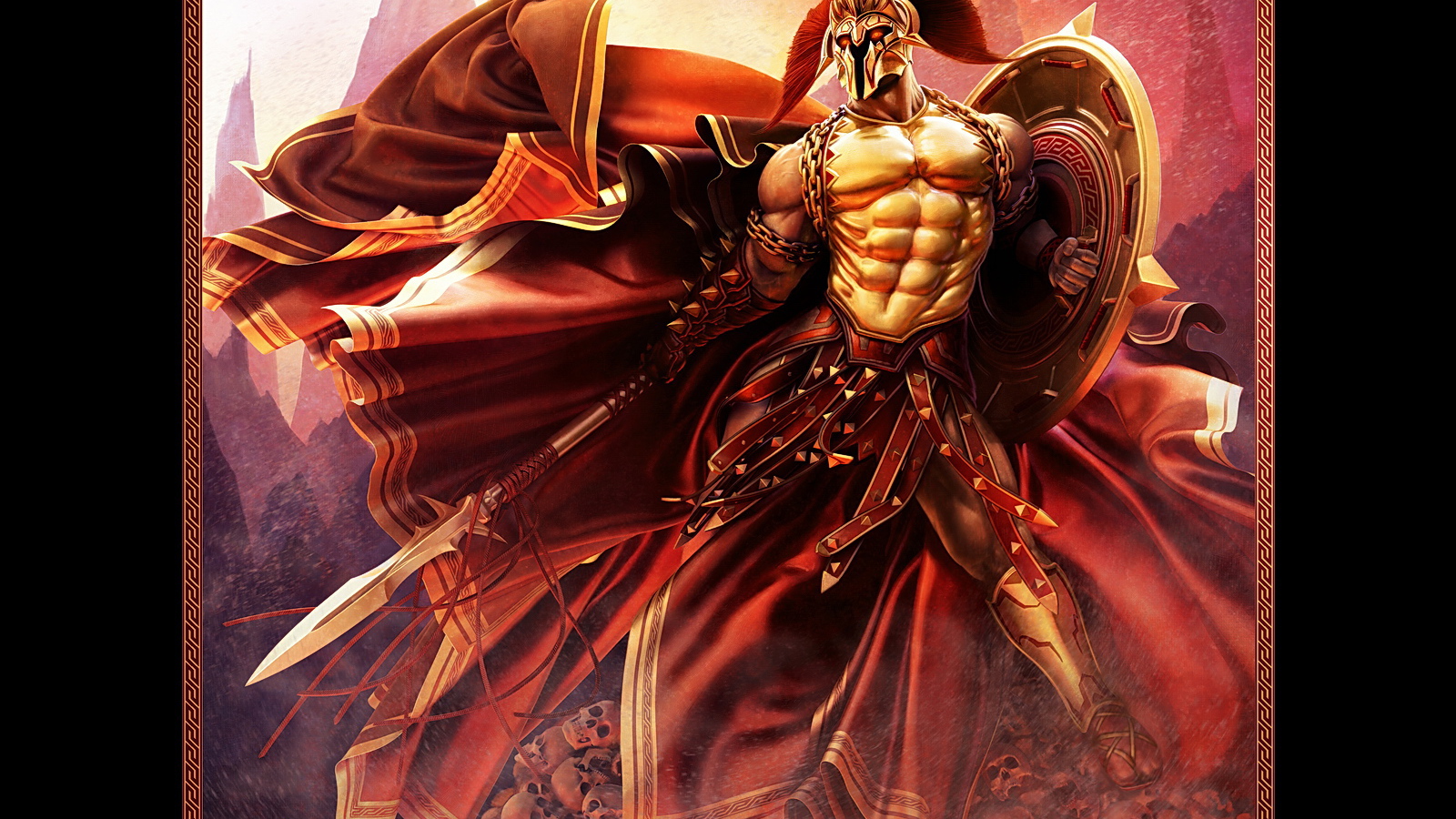 Воин на горе из черепов