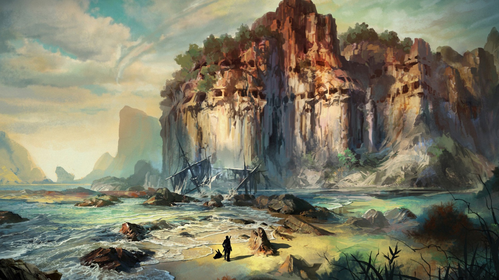 Одинокий человек у моря