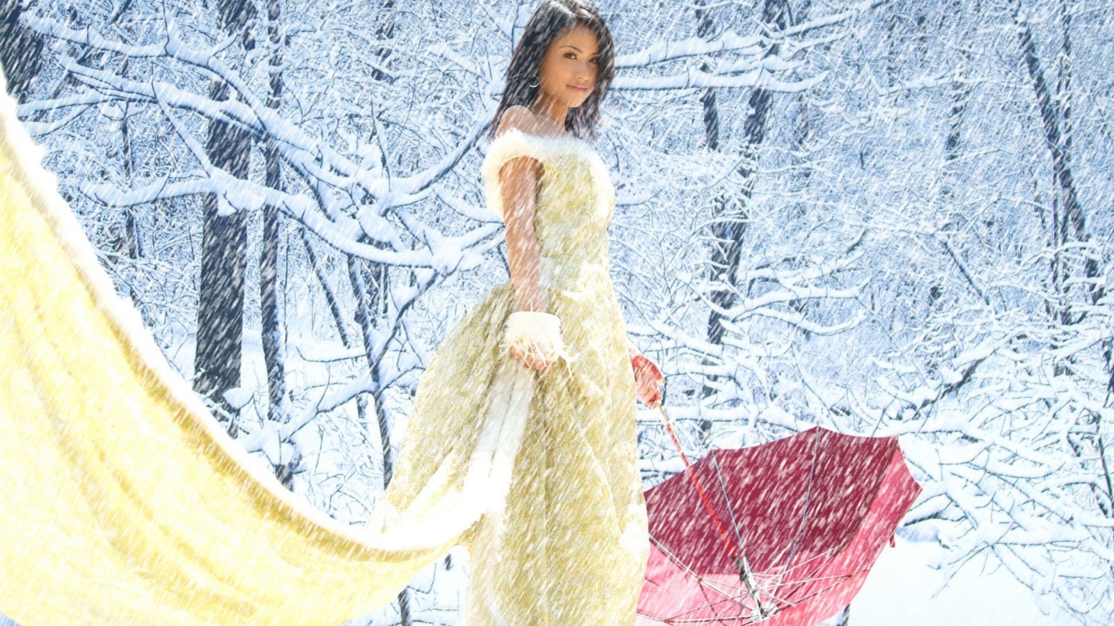 Снегурочка с зонтом