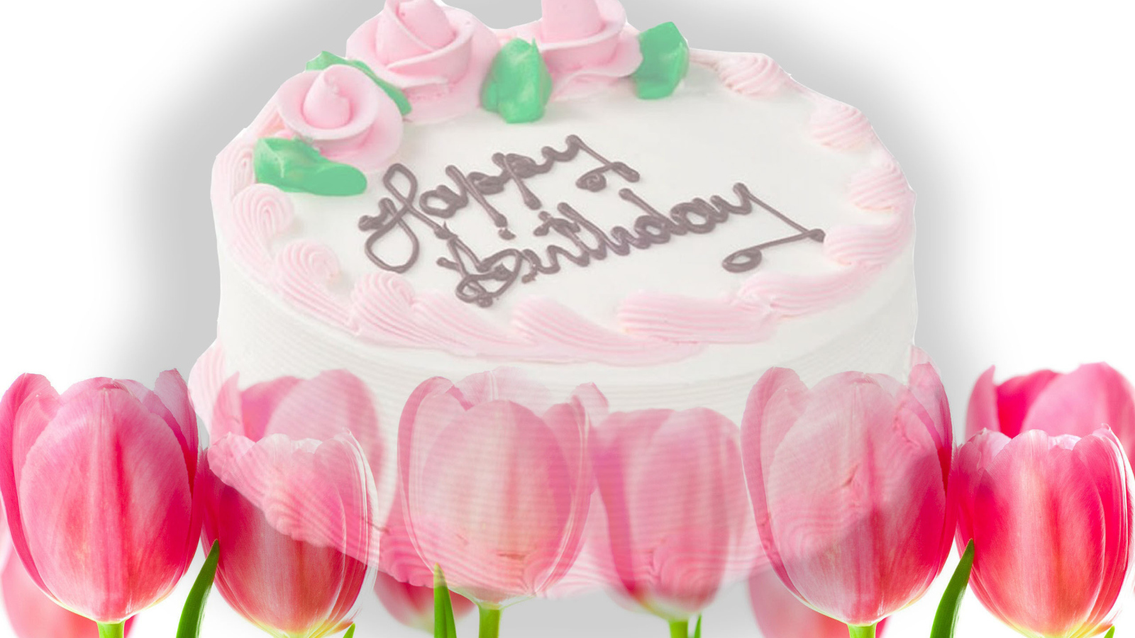 Торт с тюльпанами на день рождения