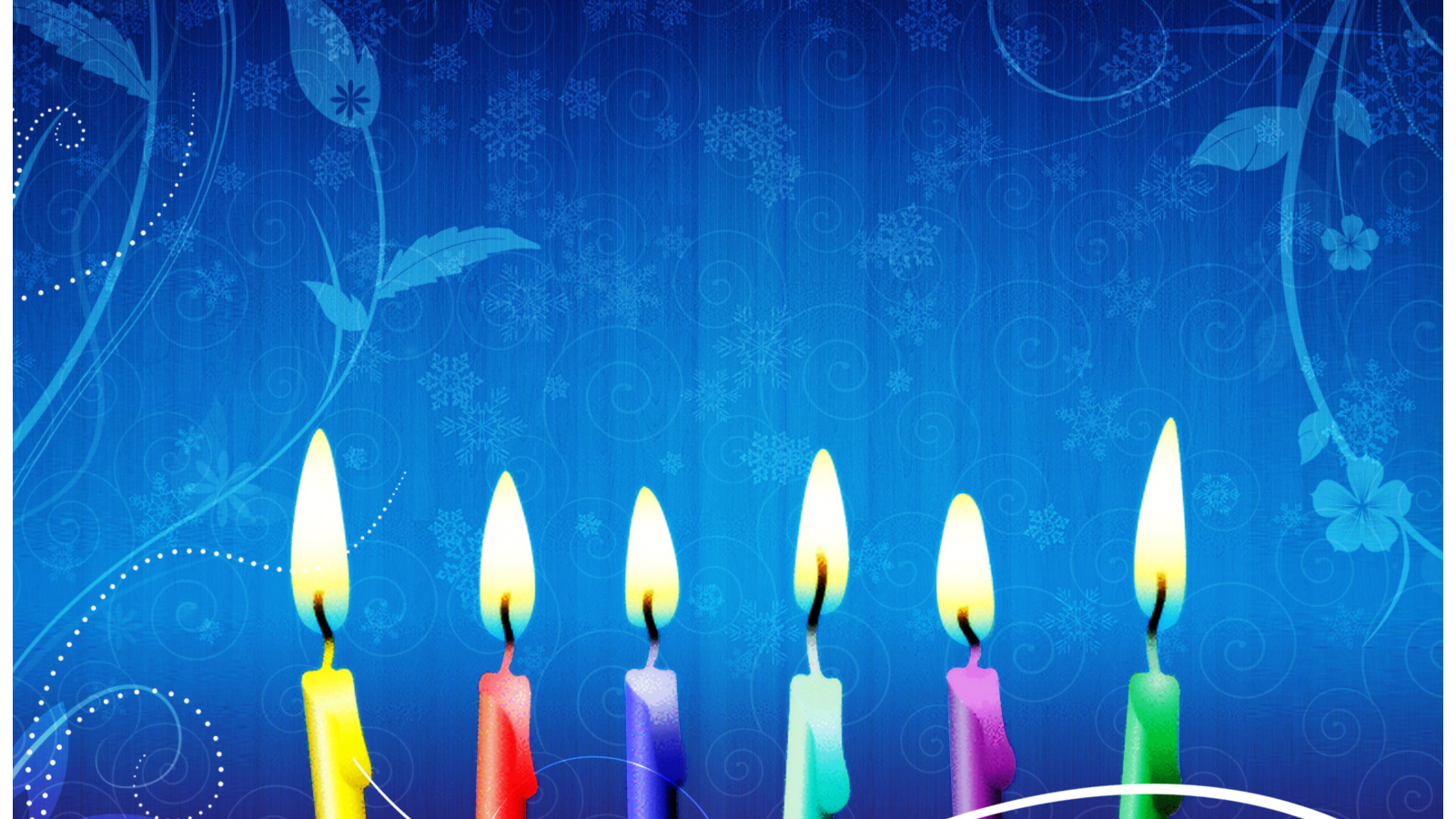 Свечи на день рождения, синий фон
