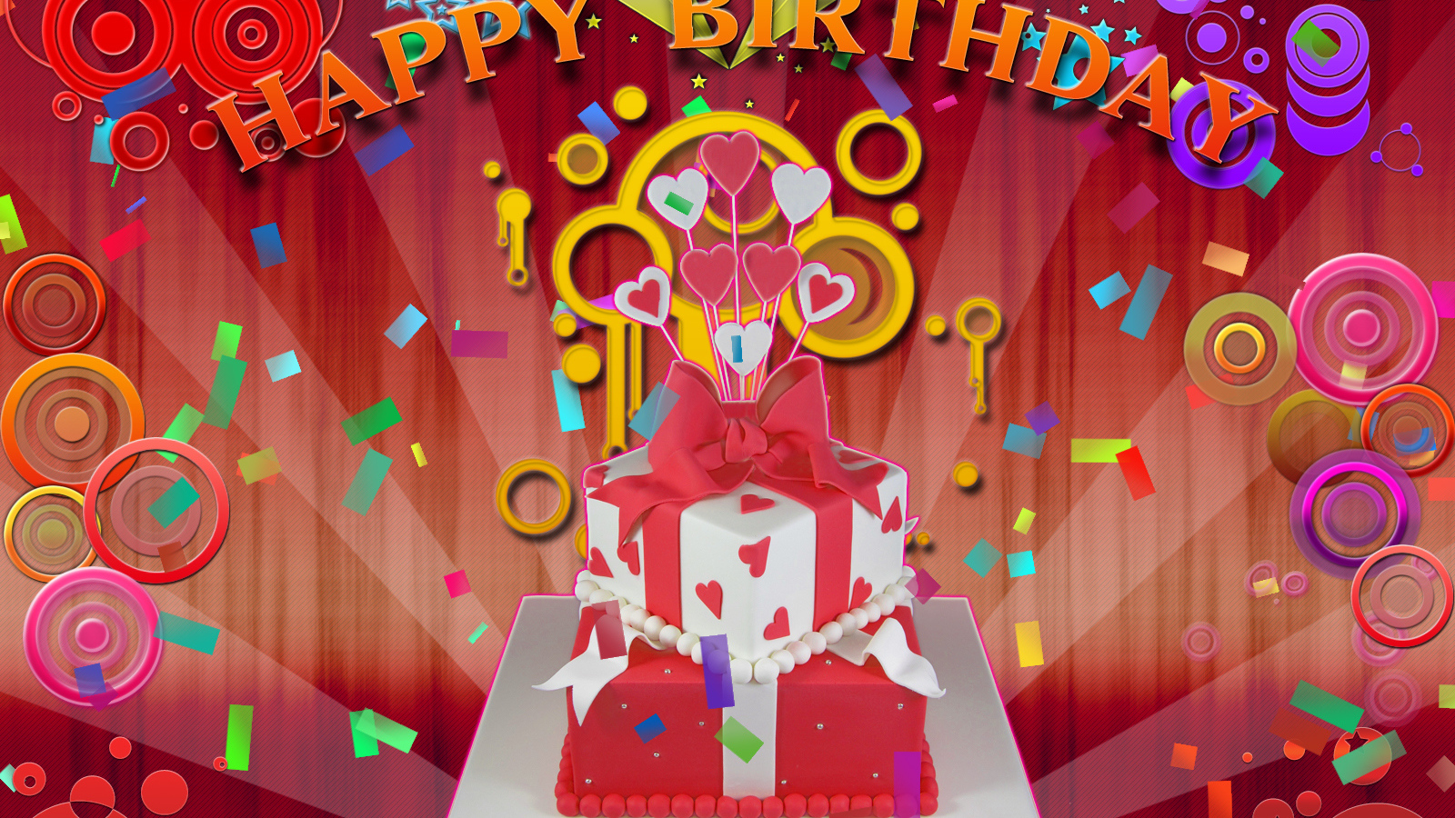 Разноцветная красивая картинка на день рождения