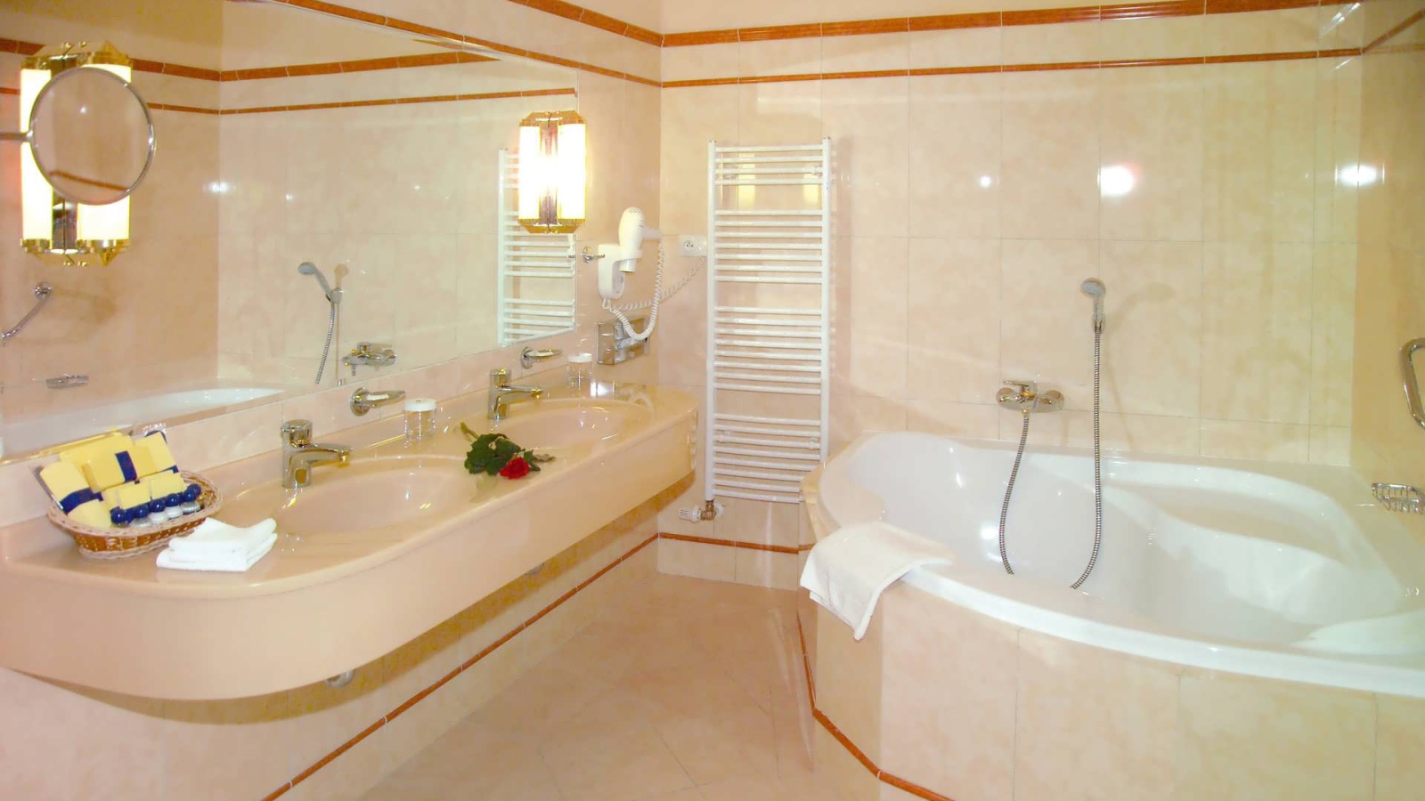 Interior creamy bathroom
