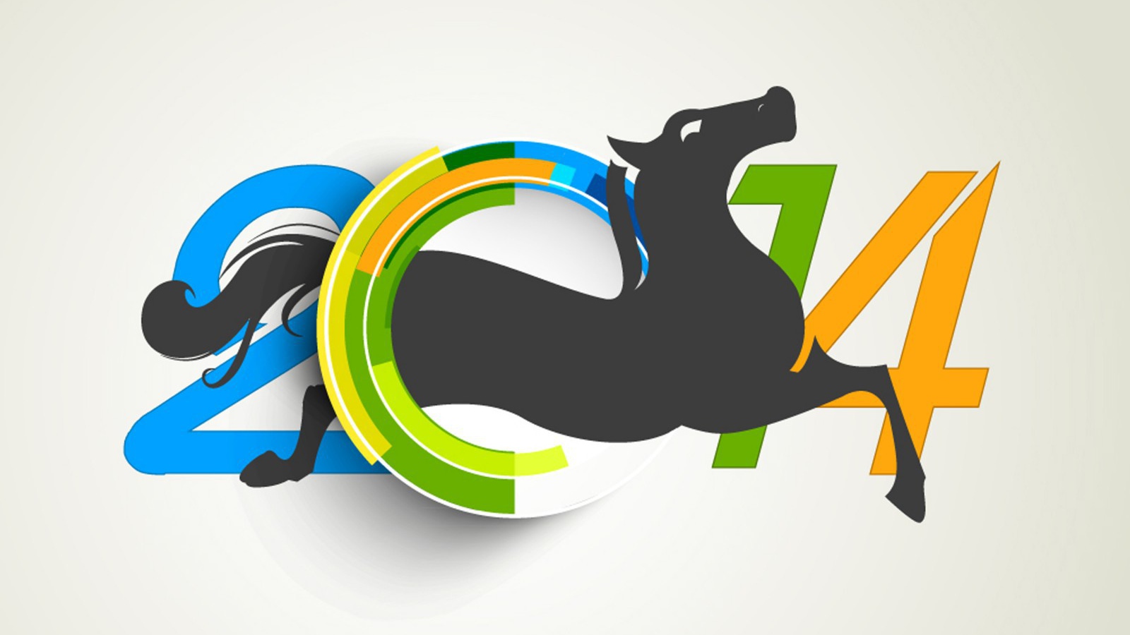 2014, красивая картинка с серым конём