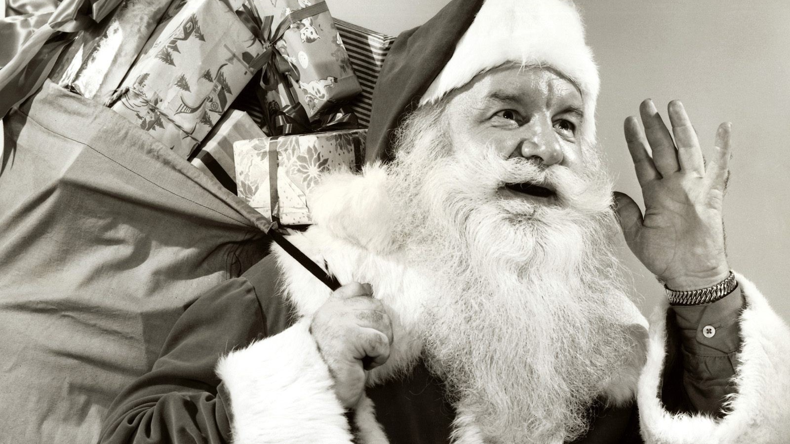 Черно белый Санта клаус
