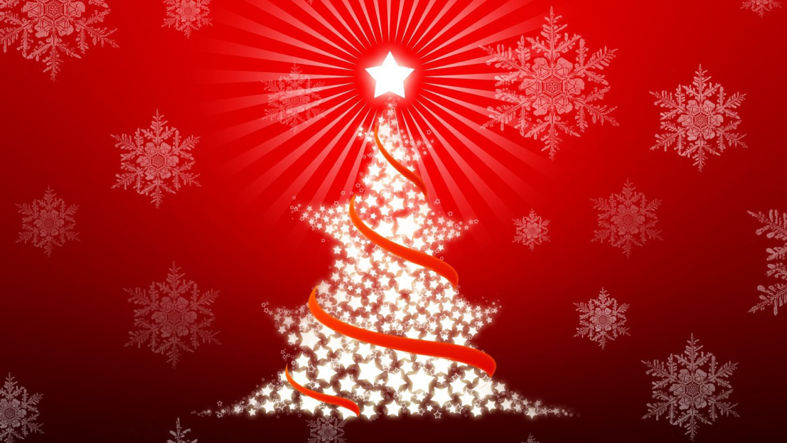 Новогодняя ёлка на красном фоне