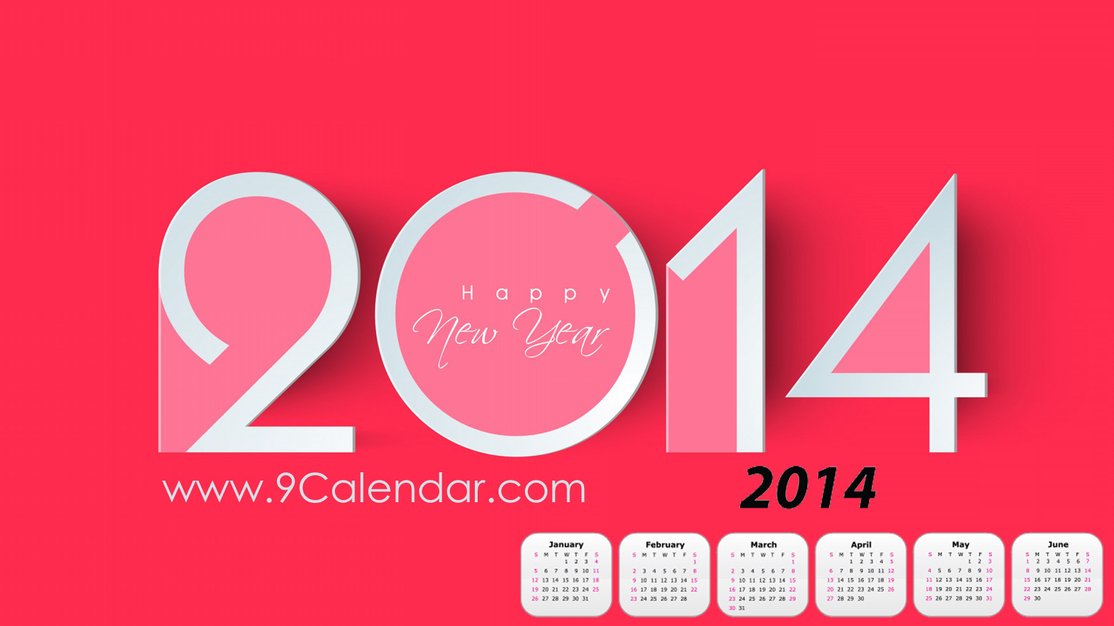 Счастливого Нового Года 2014, календарь