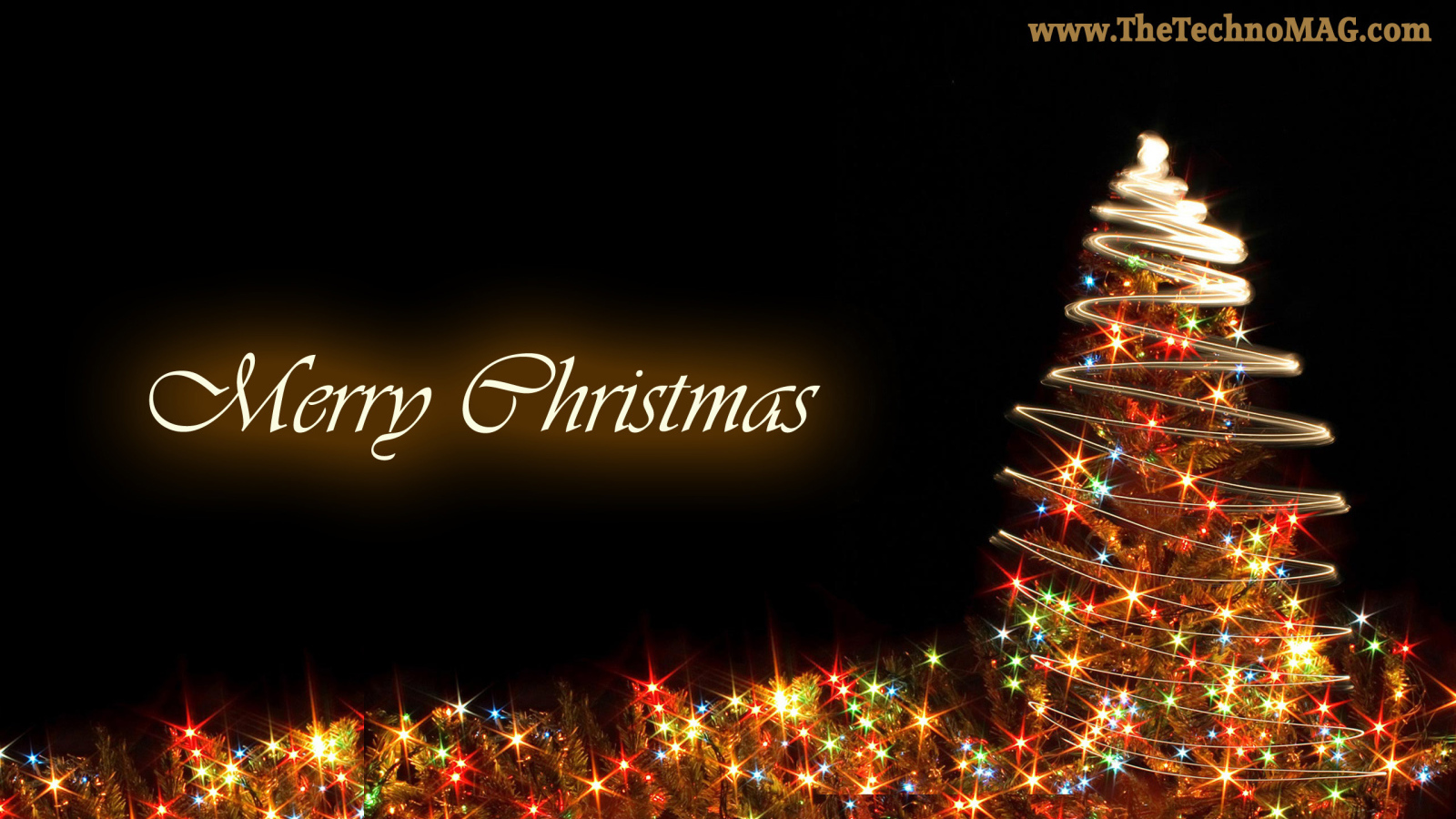 Новогодняя елка 2014 на черном фоне