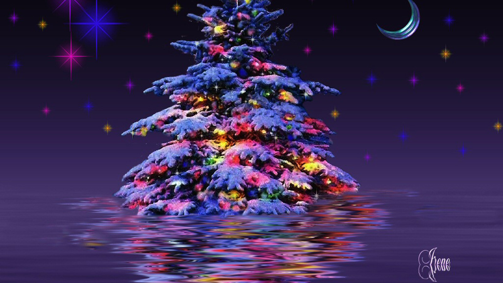 Новогодняя елка в воде