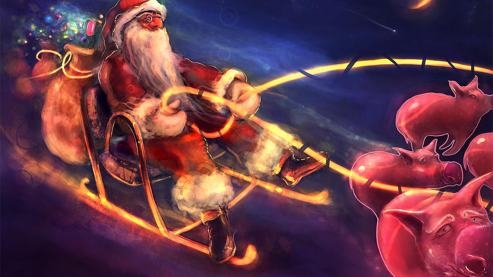 Дед мороз ночью