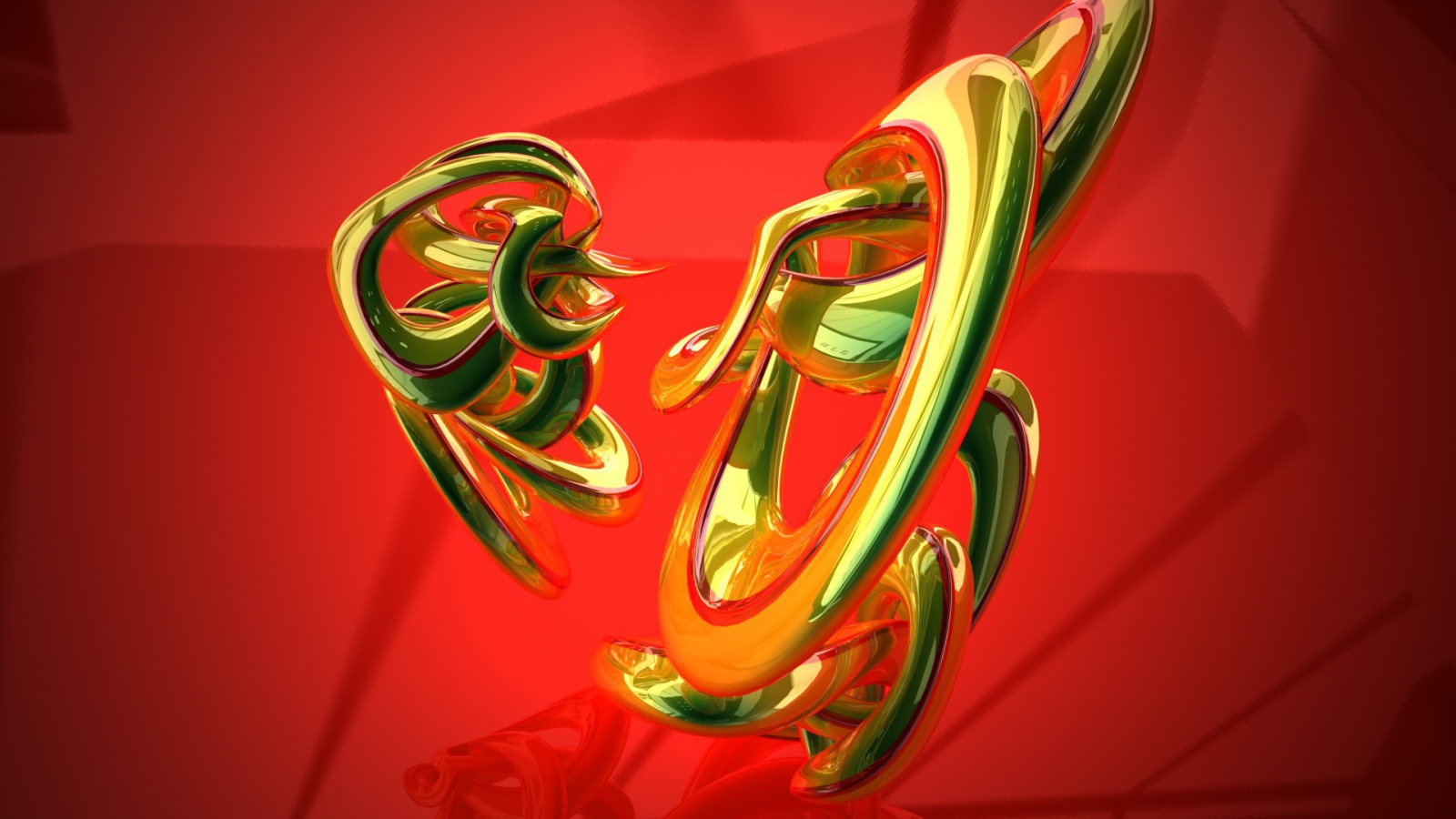 Блеск золота на красном фоне