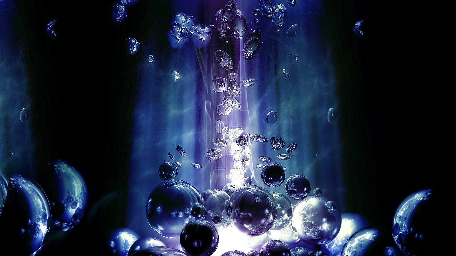 Шары в синем свете