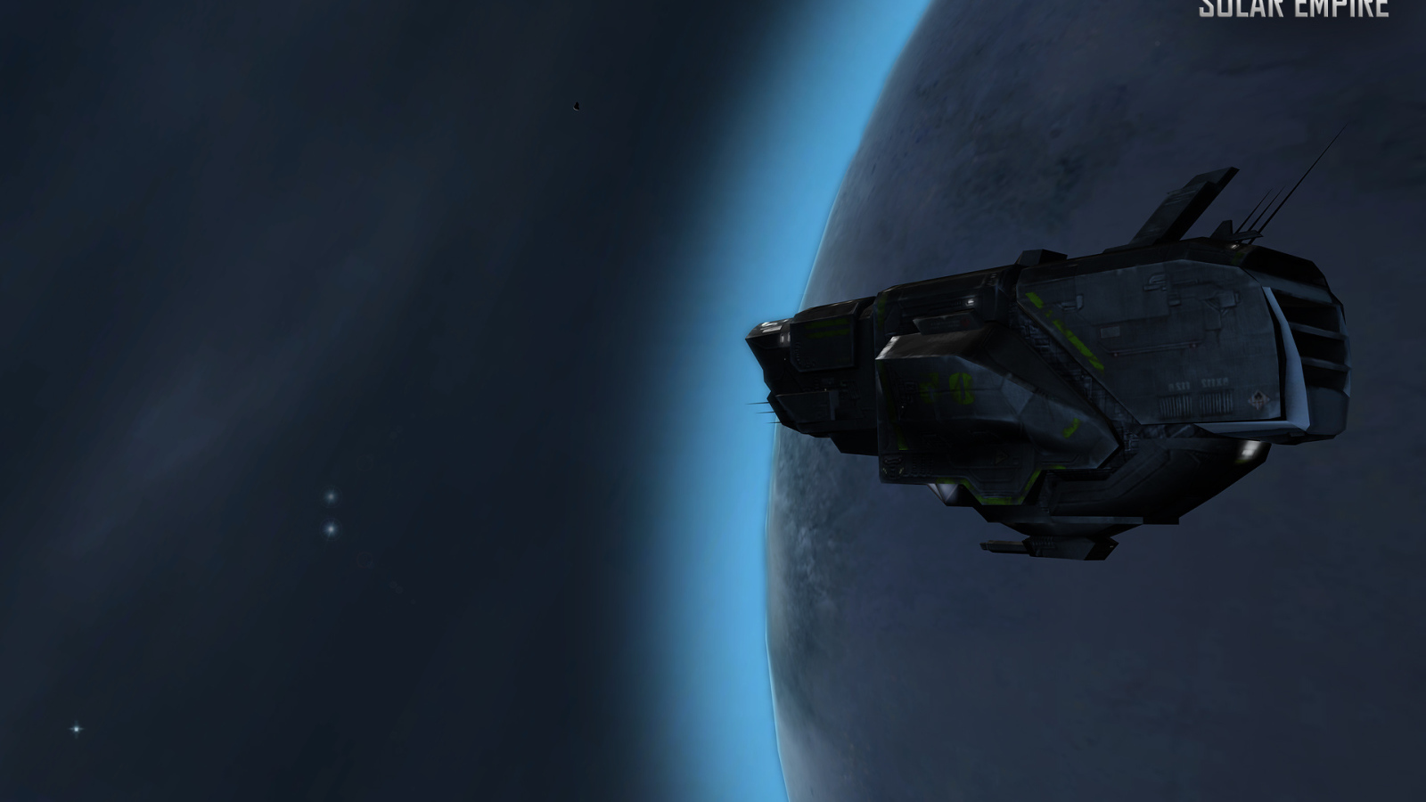 Космический корабль летит вокруг планеты