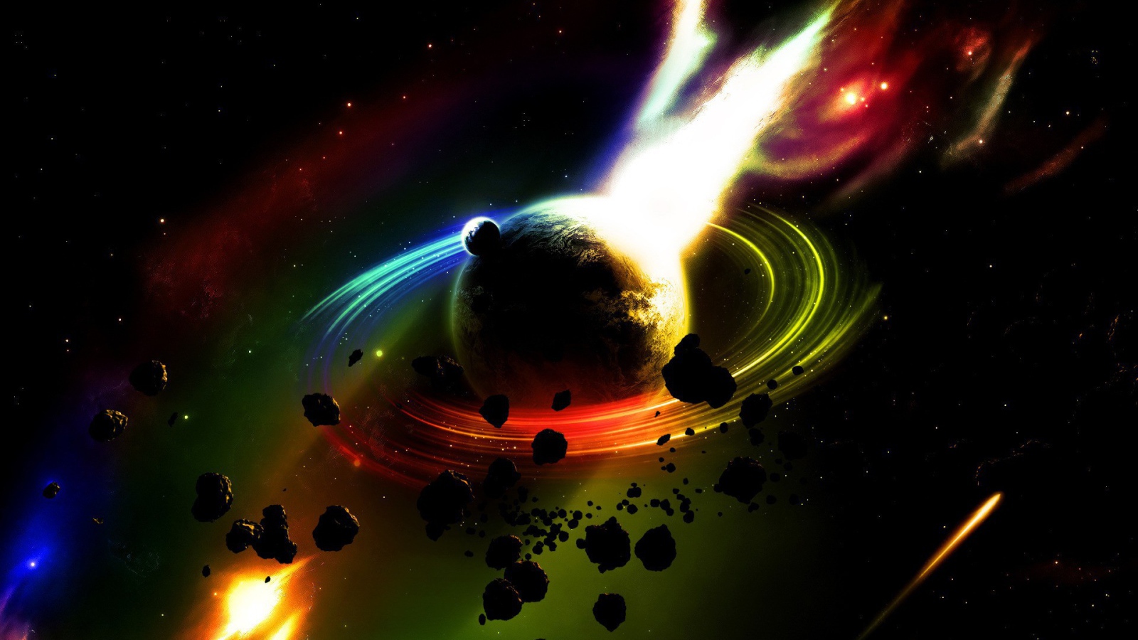 Астероид с разноцветным хвостом