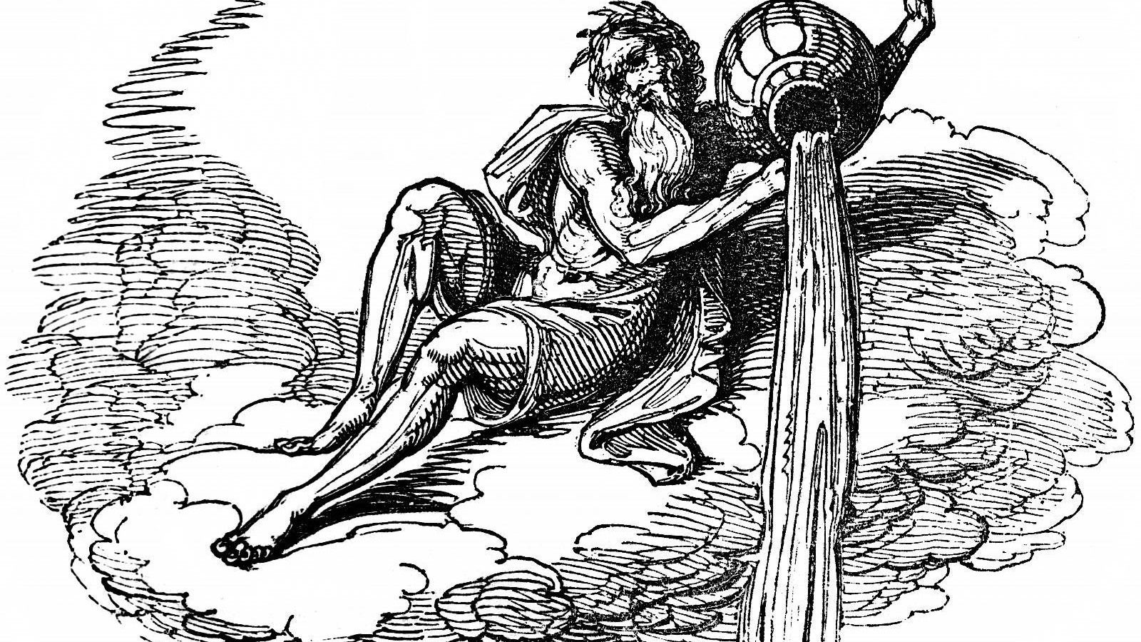 Водолей на белом фоне