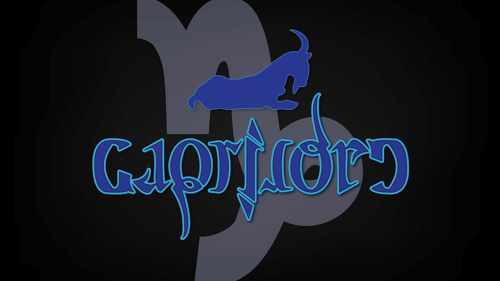 Козерог на чёрном фоне