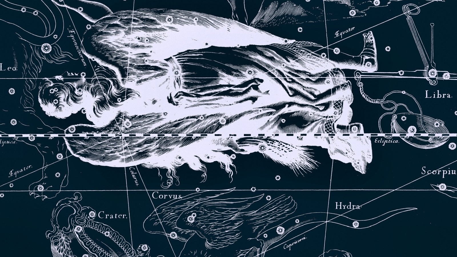 Карта звездного неба, дева