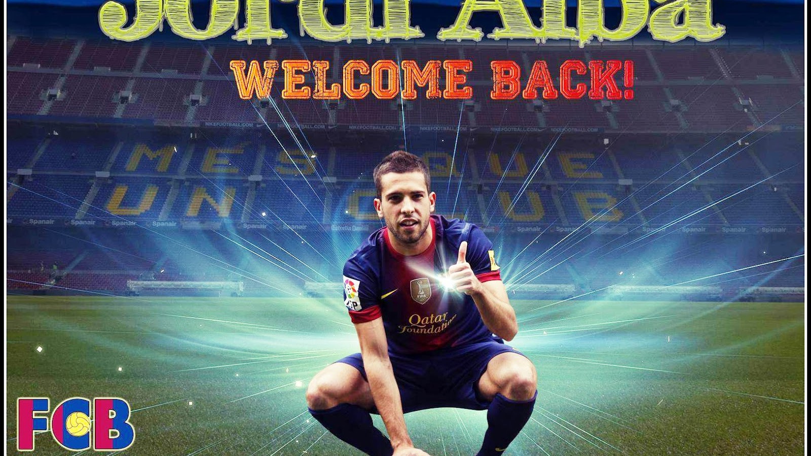 Барселона Хорди Альба на футбольном поле