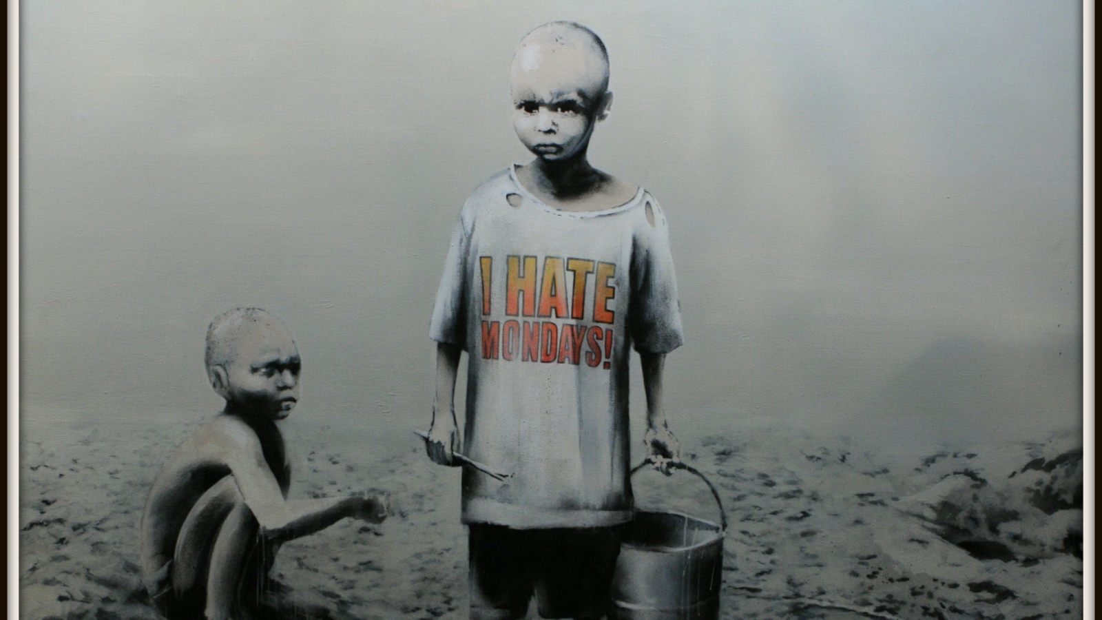 Граффити, ненавижу понедельники, художник Бэнкси