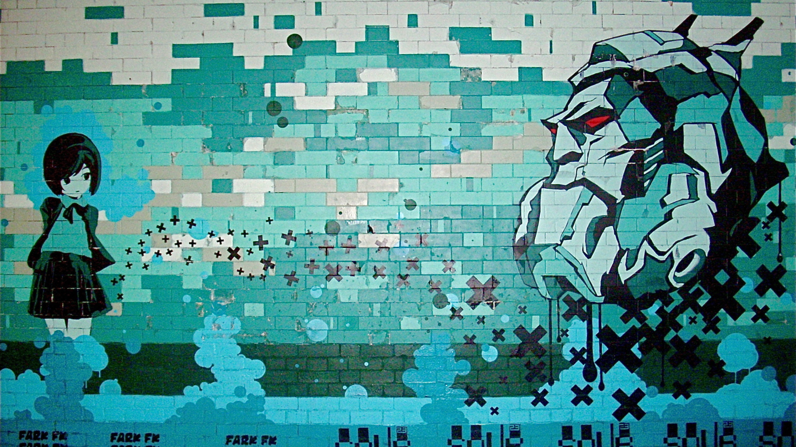 Граффити в стиле аниме