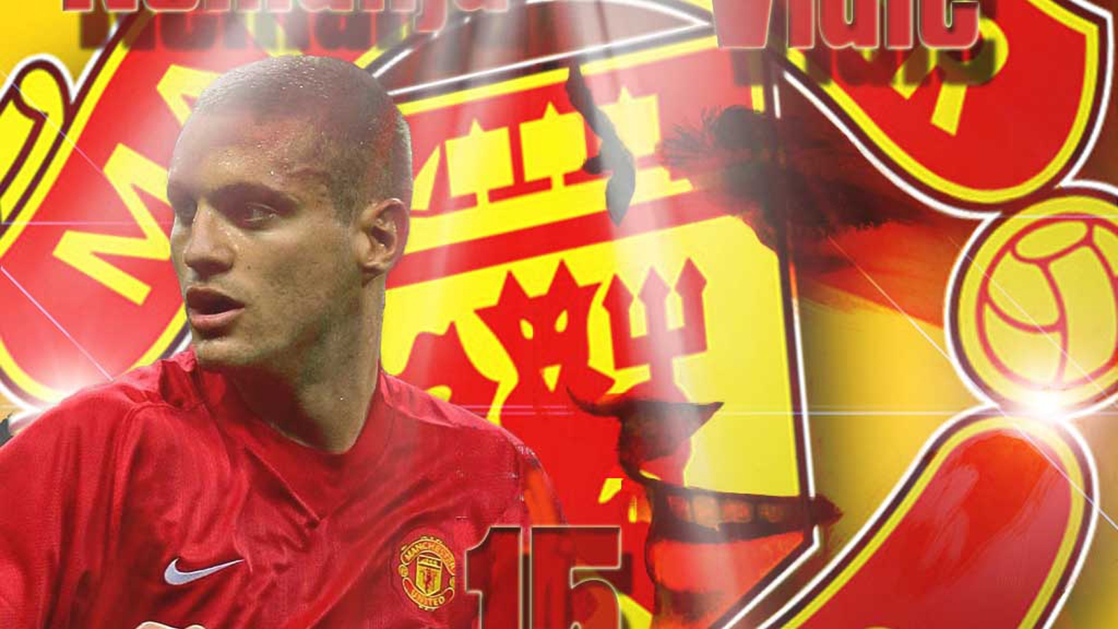 Манчестер Юнайтед Неманья Видич в цветах своей команды