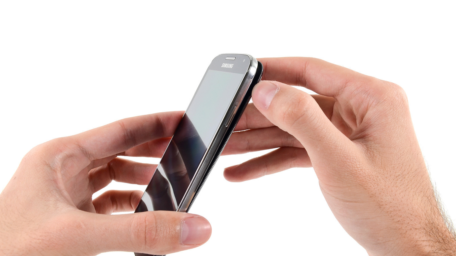 Samsung Galaxy S4 на белом фоне