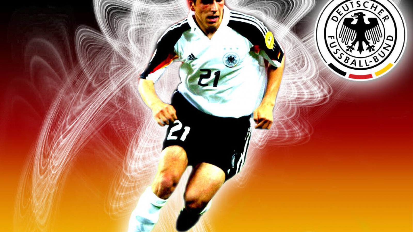 Капитан команды Бавария Филипп Лам на немецком фоне