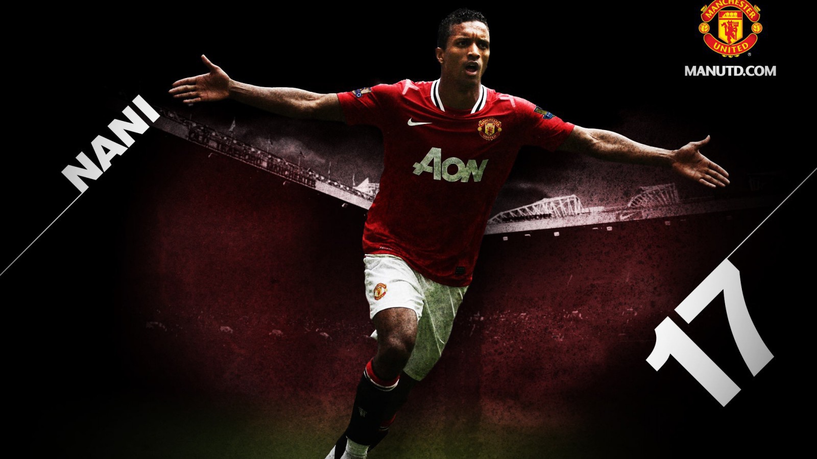 Полузащитник Манчестер Юнайтед Луиш Нани после гола