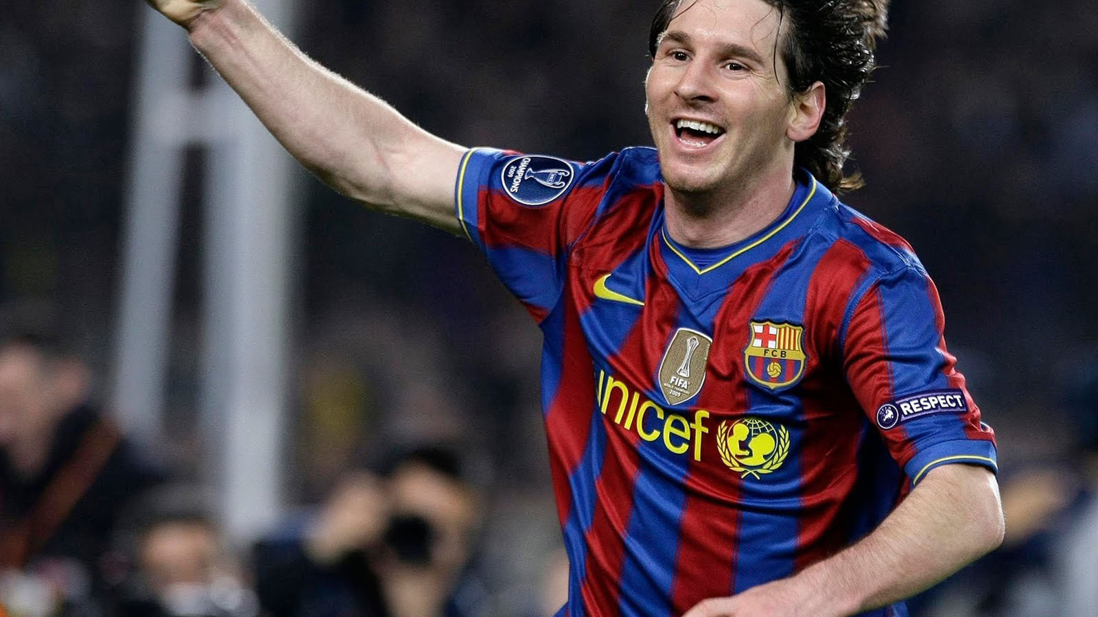 The player of Barcelona Lionel Messi after goal ball