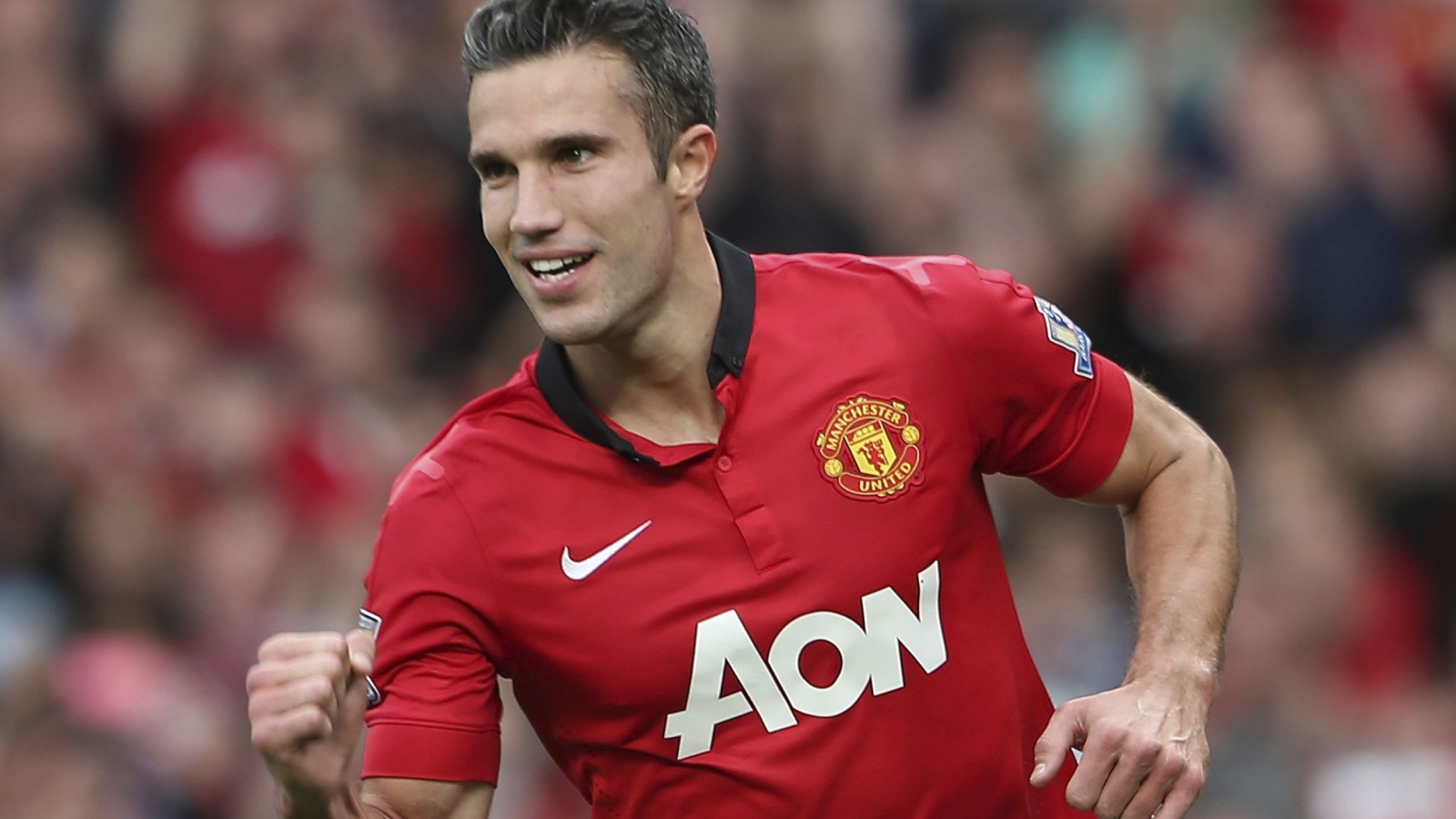 Игрок Манчестер Юнайтед Робин ван Перси на поле