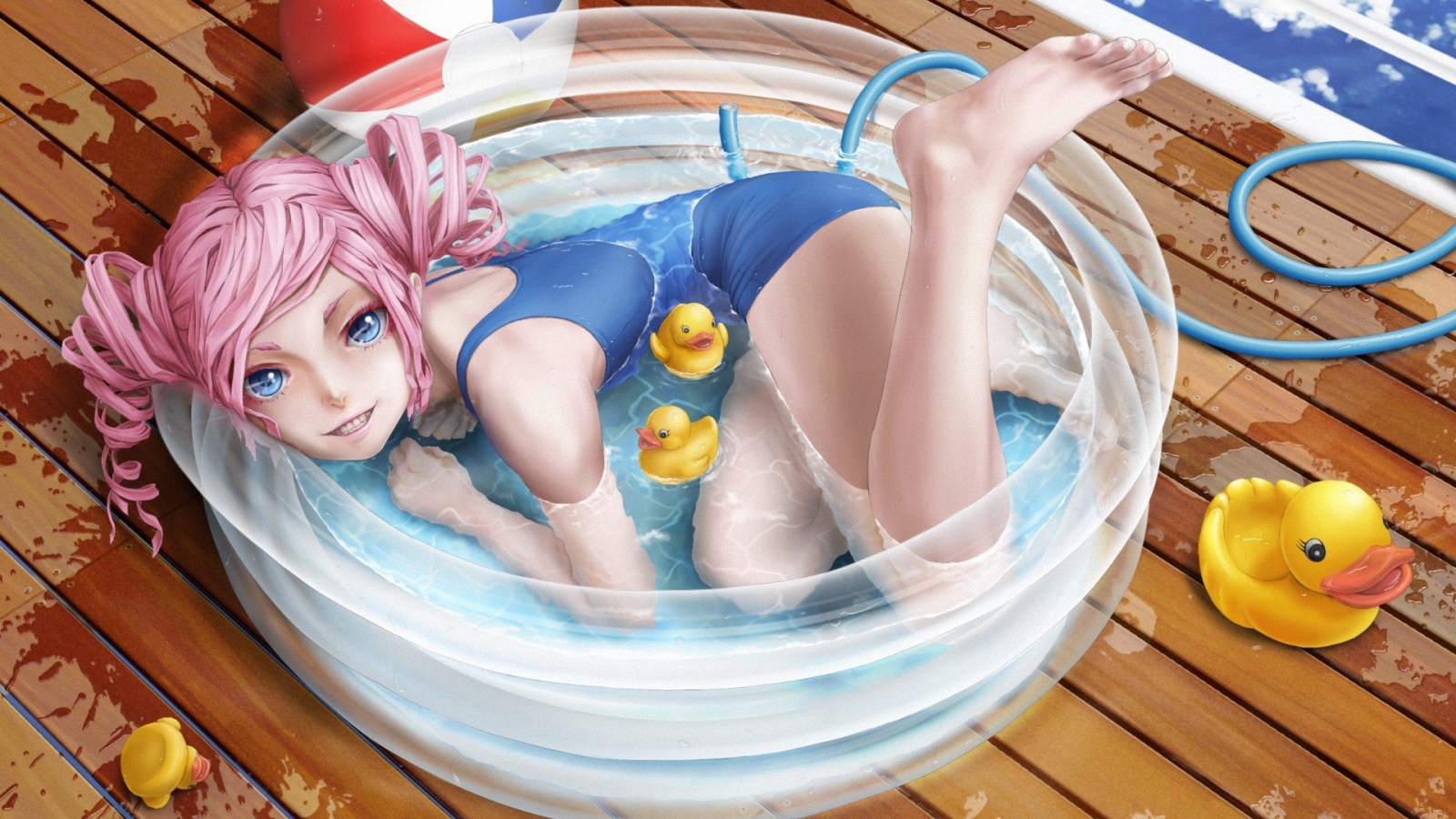 Аниме девочка с розовыми волосами