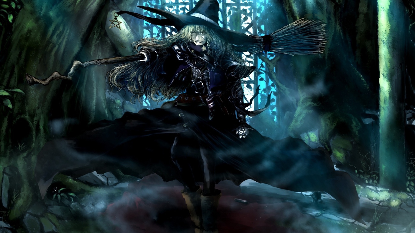 Ведьма с метлой