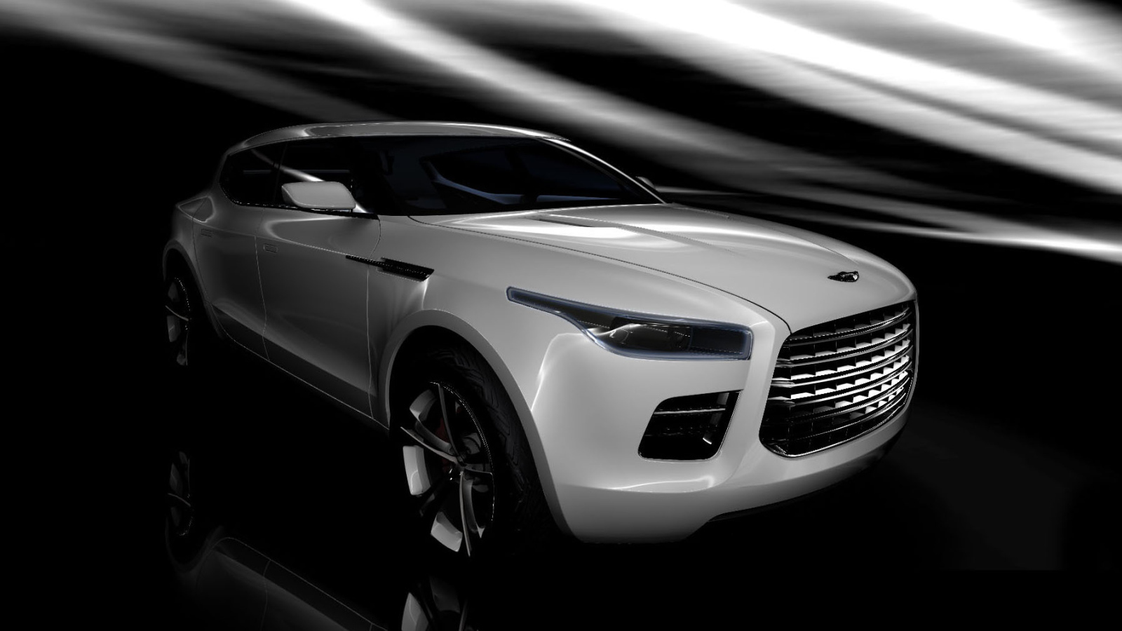 Автомобиль Aston Martin lagonda на дороге