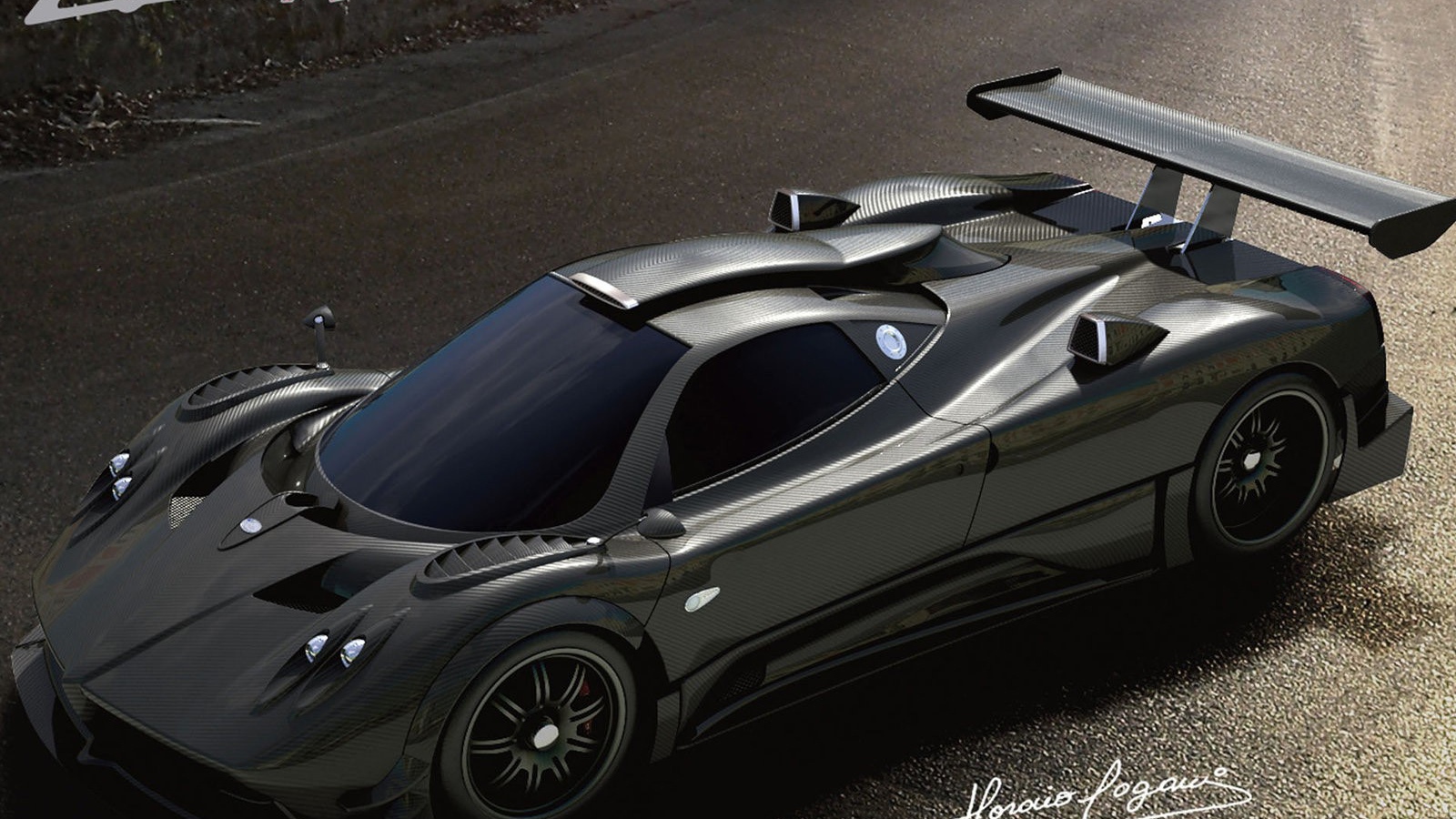 Автомобиль Pagani Zonda на дороге
