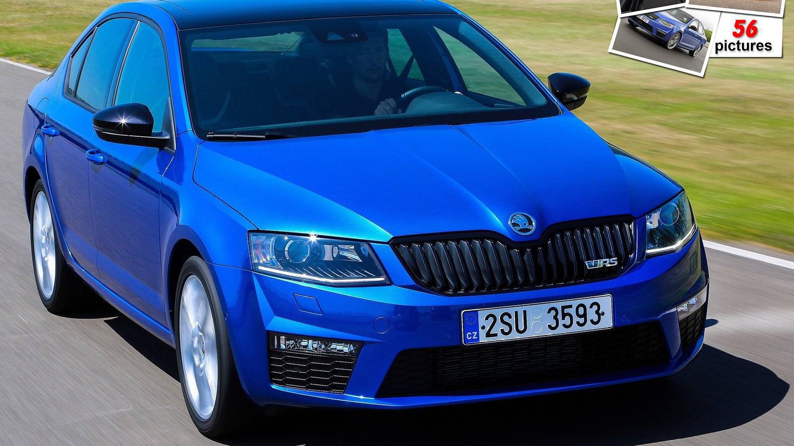 Автомобиль Skoda Octavia 2014 на дороге 