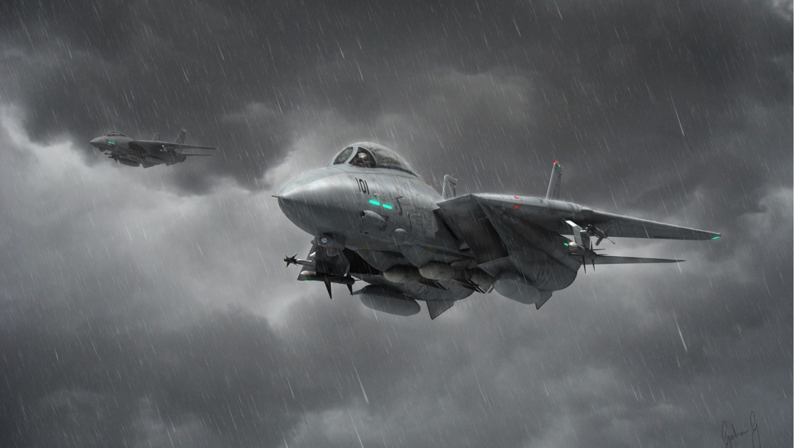 Истребители под дождем