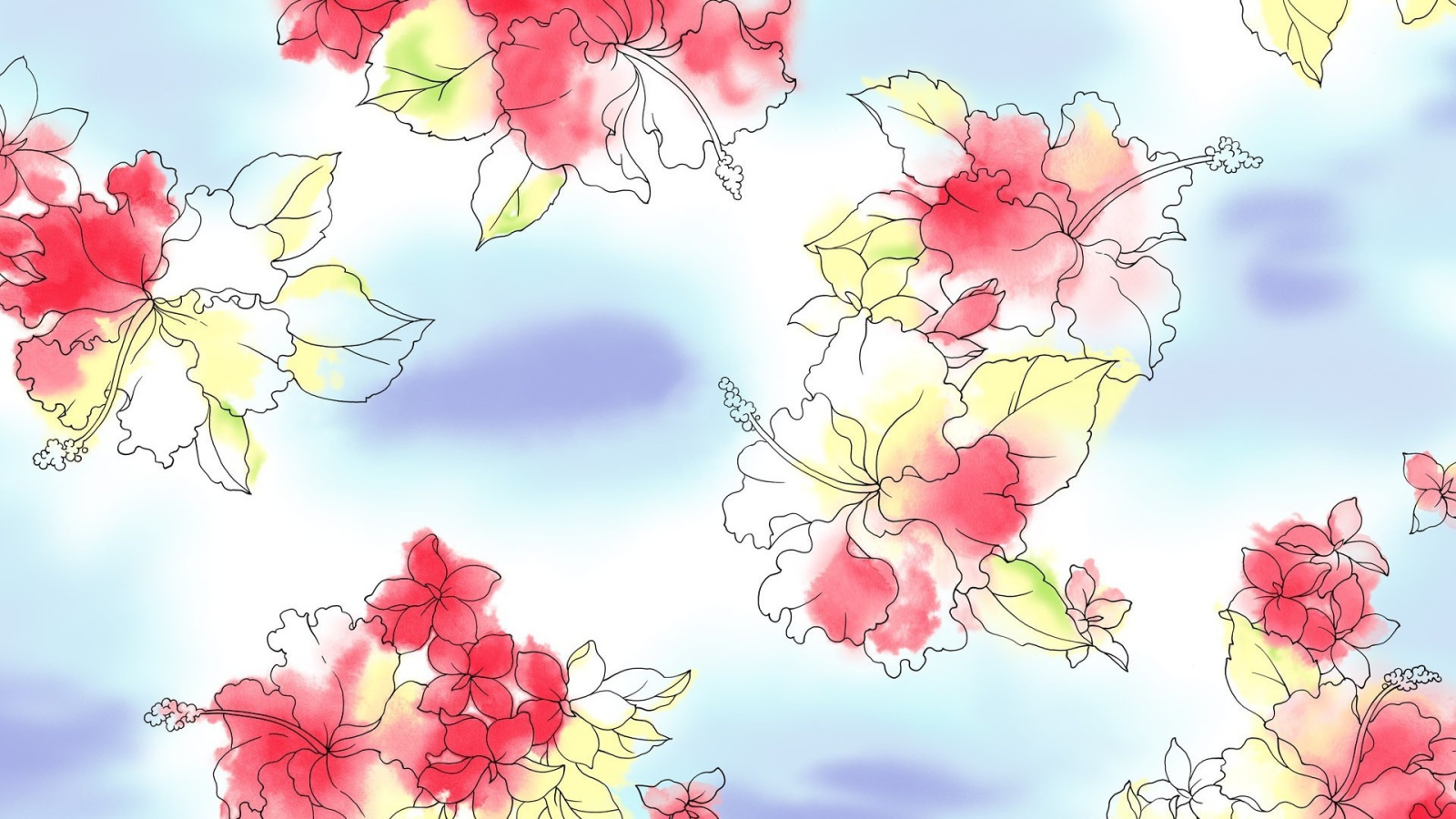 Рисованные цветы